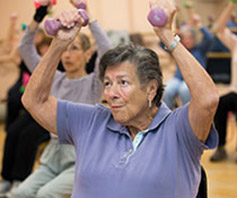 Photo of a woman lifting weights. Links to Gifts of Appreciated Securities
